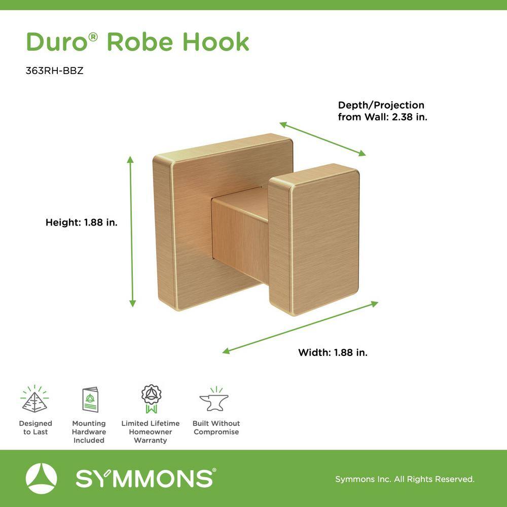 Duro Brushed Bronze Metal Wall Mounted Robe Hook