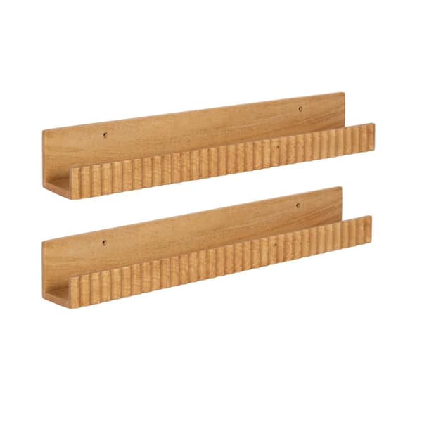 Furrow 24 in. W x 3 in. D Natural Wood Decorative Wall Shelf