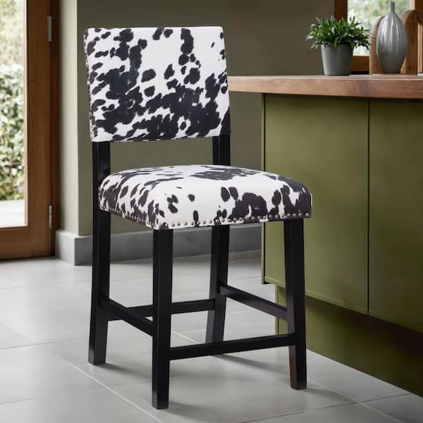 Linon Home Decor Carolyn 24 Black High Back Wood Counter Stool
