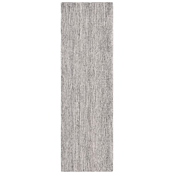 Abstract Black/Gray 2 ft. x 8 ft. Classic Crosshatch Runner Rug