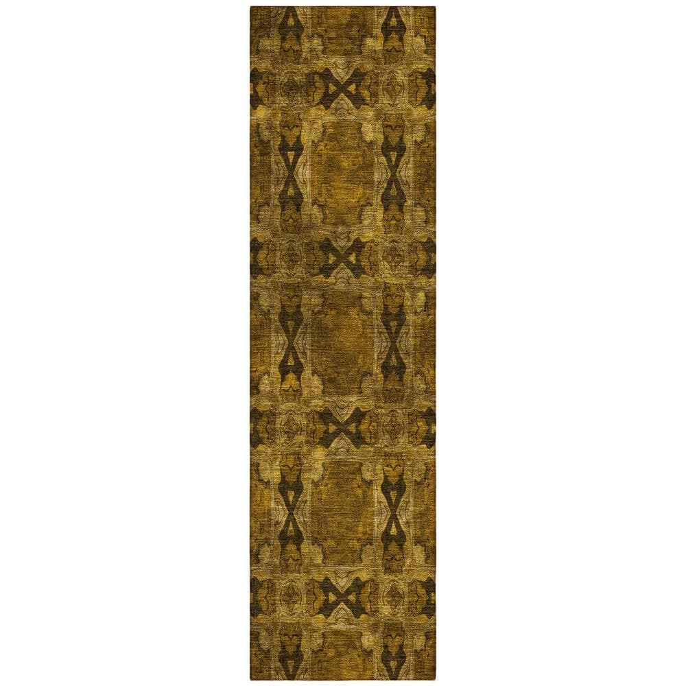Chocolate 2 ft. x 8 ft. Woven Floral;Medallion Runner Indoor/Outdoor Area Rug price history on PriceWatchPro