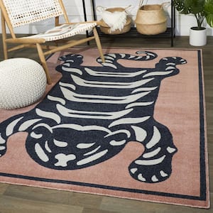 Tigris Rust 5 ft. 3 in. x 7 ft. Animal Print Area Rug