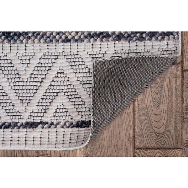 Neel Cream and Gray 2 ft. x 10 ft. Runner Rug