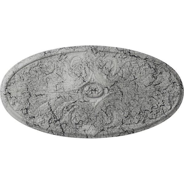 Ekena Millwork 24-3/4 in. W x 12-1/2 in. H x 1-3/4 in. Madrid Urethane Ceiling, Ultra Pure White Crackle