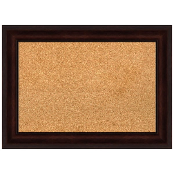 Amanti Art Coffee Bean Brown 29.12 in. x 21.12 in. Framed Corkboard Memo Board