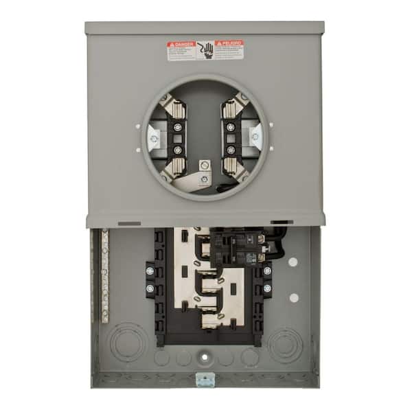 100 Amp 10-Space 20-Circuit Overhead Flush Meter Combo Load Center