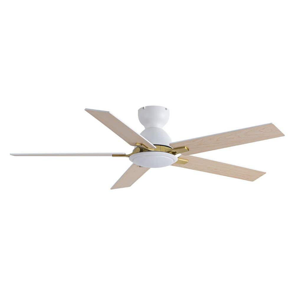 Bologna 52 in. Matte White Flush Mount Standard Indoor Ceiling Fan with Dimmable LED Light, DC Motor and Remote price history on PriceWatchPro