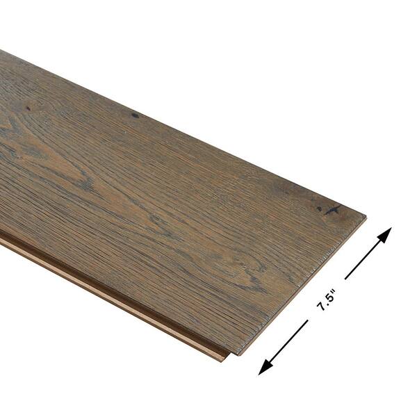 Malibu Wide Plank Castle Island French Oak 1/2 in. T x 7.5 in. W Click Lock Wirebrushed Engineered Hardwood Flooring (23.4 sqft/case)