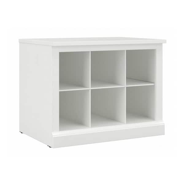 Woodland 19.29 in. H x 24.49 in. W White Ash Shoe Storage Bench with Shelves