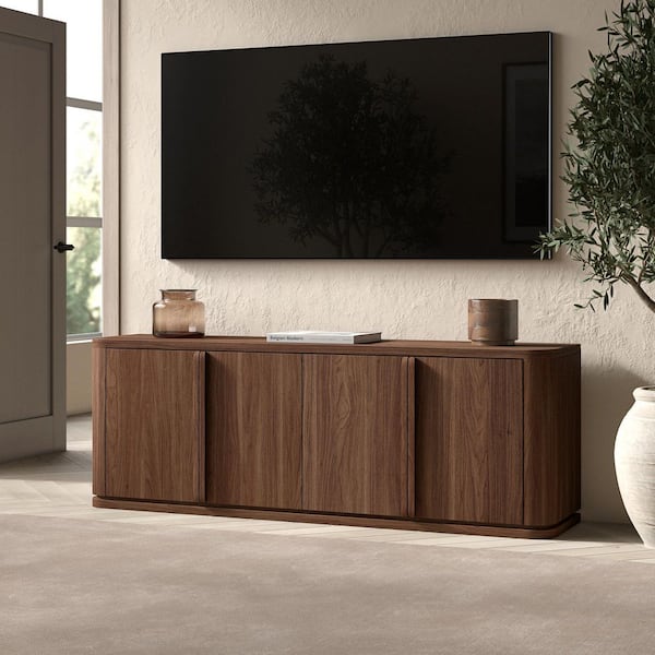 Meyer&Cross Vance 68 in. Satin Walnut TV Stand Fits TV's up to 75