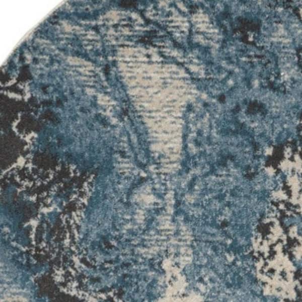 2 ft. x 4 ft. Blue Abstract Washable Area Rug