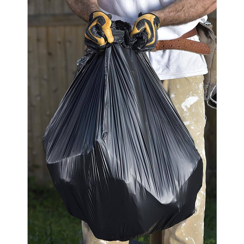 Black Heavy Duty 50 Gallon Trash Bags, 1.5 MIL, Pack of 100