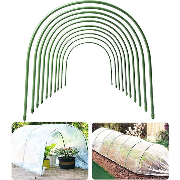 Agfabric 6-Pack 0.31 in. Dia Steel Greenhouse Hoops, Rust-Free Grow Tunnel, Support Hoops for Garden w/6 ft. x 20 ft. Film