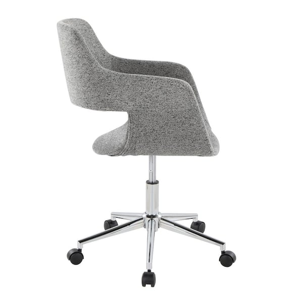 Lumisource Margarite Fabric Adjustable Height Task Chair in Grey Fabric ...