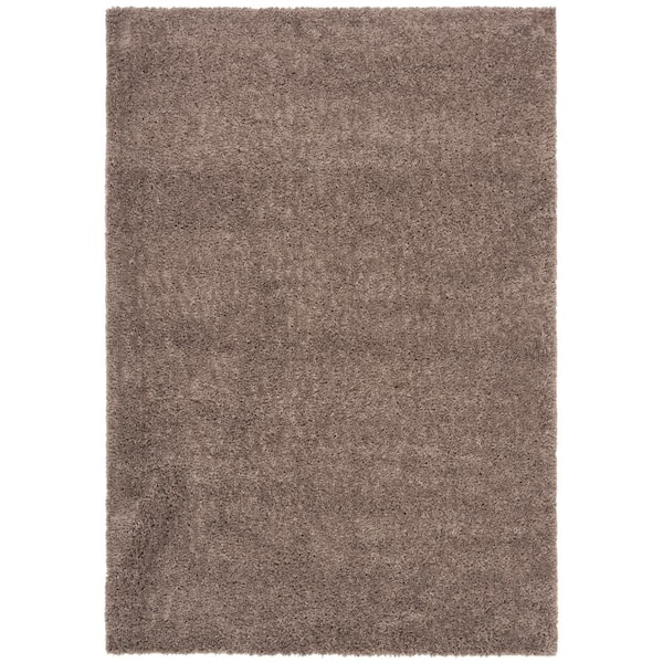 SAFAVIEH August Shag Taupe Doormat 3 ft. x 5 ft. Solid Area Rug