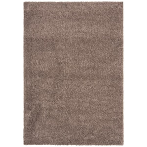 August Shag Taupe 6 ft. x 9 ft. Solid Area Rug