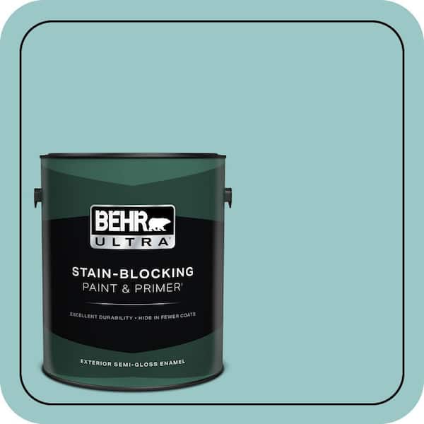 BEHR ULTRA 1 gal. #MQ6-8 Aquifer Semi-Gloss Enamel Exterior Paint & Primer