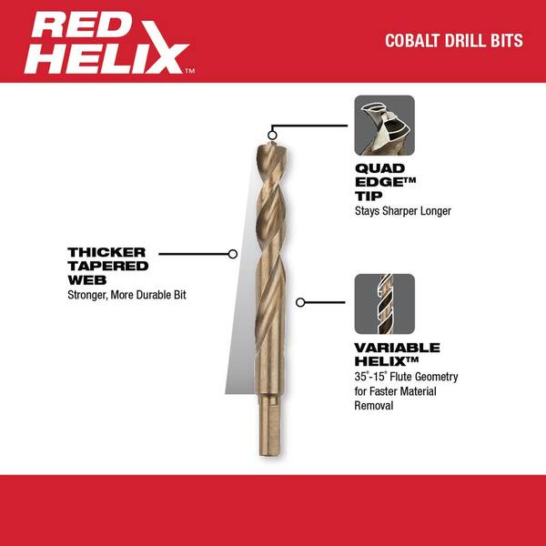 Milwaukee Cobalt Red Helix Twist Drill Bit Set for Drill Drivers