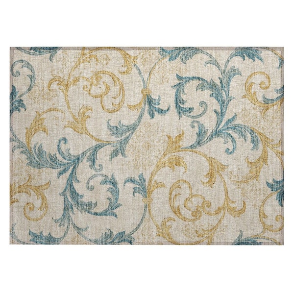 Chantille Machine Washable Indoor/Outdoor Abstract ACN3012 Ivory 3 ft. x 4 ft. Area Rug