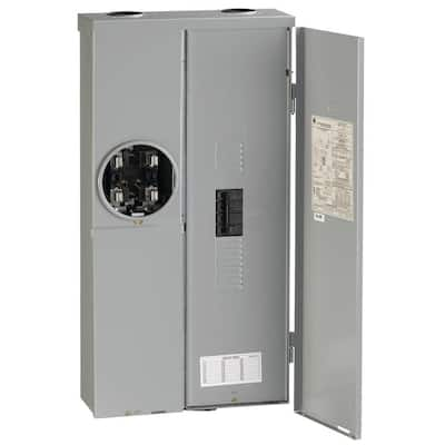 GE 150 Amp 4 Space 8 Circuit Outdoor Combination Main Breaker/Ringless ...