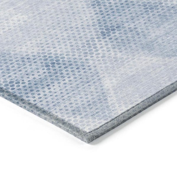 Blue 9 ft. x 12 ft. Woven Geometric Rectangle Indoor/Outdoor Area Rug