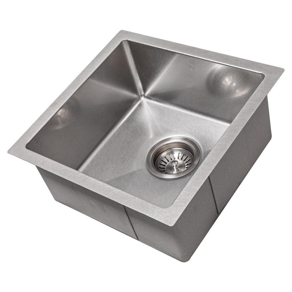 DuraSnow 15" Stainless Steel Undermount Single Bowl Kitchen Sink