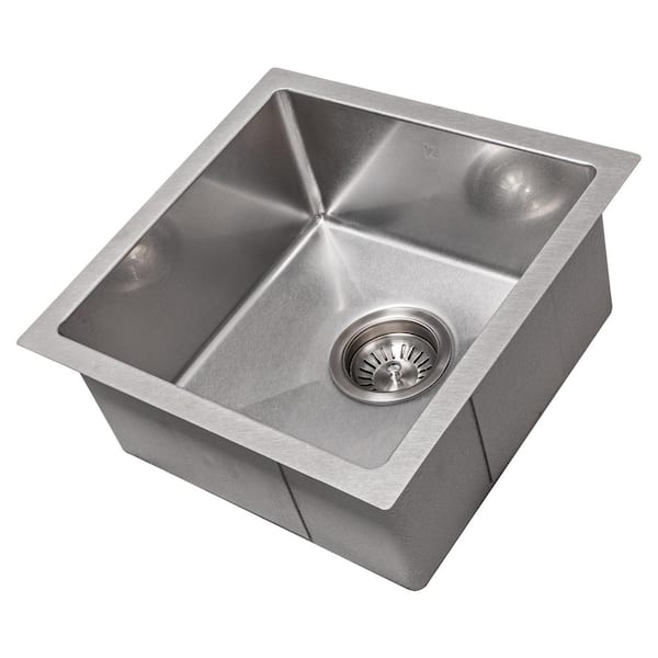 ZLINE Kitchen and Bath ZLINE Boreal 15" Undermount Single Bowl Bar Sink in DuraSnow Stainless Steel (SUS-15S)