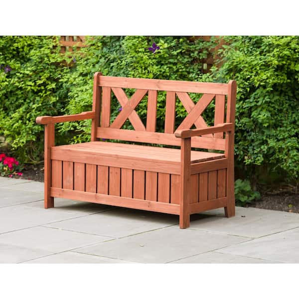 Leisure Season Bench With Storage Sb6024, Small Outdoor Seat With Storage