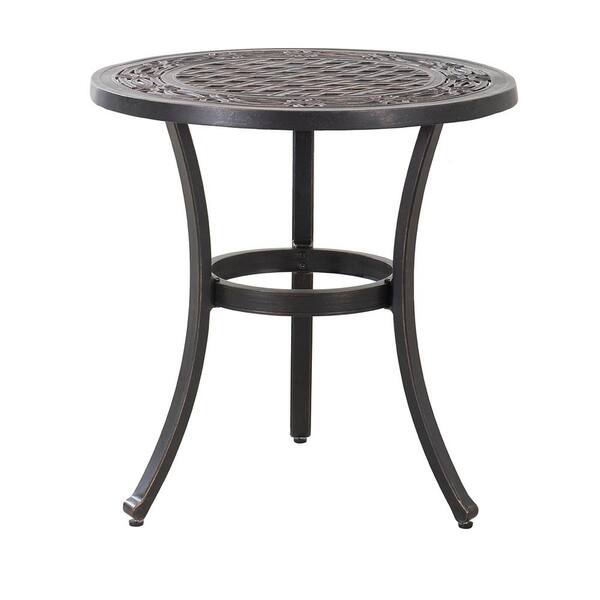 Sunjoy Cahill 28 in. Black Round Aluminum Outdoor Bistro Table