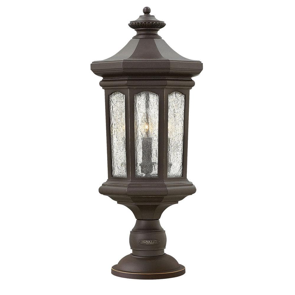 Raley Oil Rubbed Bronze LED Outdoor Lantern with Clear Seedy Glass