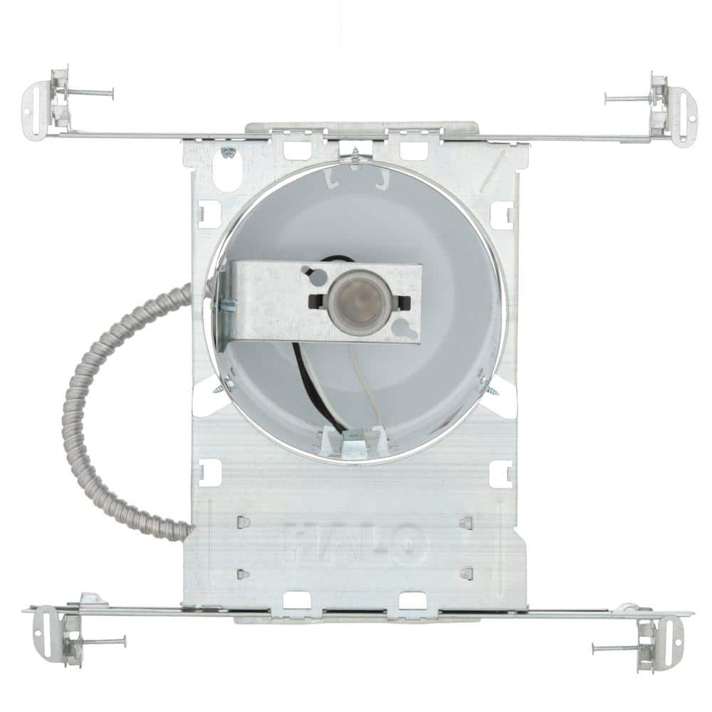 6-Inch White and Chrome Shallow Recessed Light Housing
