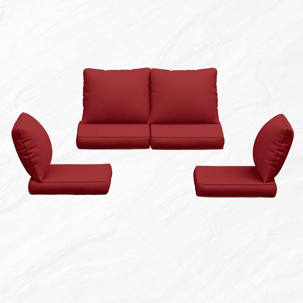 Outdoor 4 in. Thick Replacement Wine Cushion Set - 4 Seat Cushions, 4-Back Cushions price history on PriceWatchPro