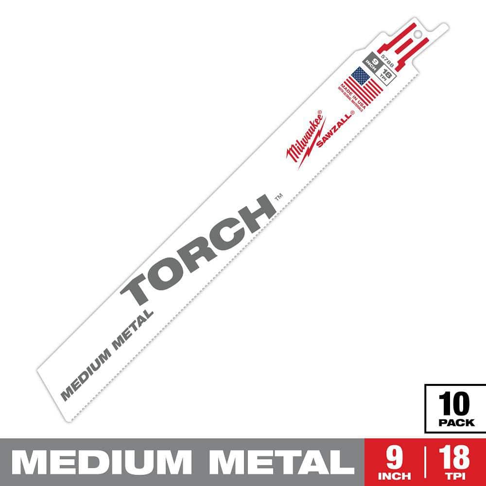 Milwaukee 9 in. 18 TPI TORCH Medium Metal SAWZALL Reciprocating