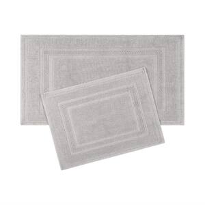 Jean Pierre His & Hers 2-Piece Bath Rug Set – Light Grey, 20x32 Inch Plush Cotton Bath Mats