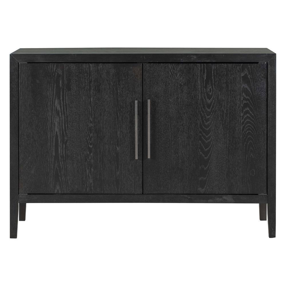 47.2 in. W x 17.7 in. D x 33.5 in. H Black Linen Cabinet with 2 Metal Handl