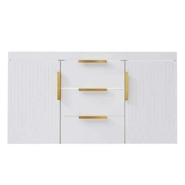 EPOWP 35.5 in. W x 17.9 in. D x 19.3 in. H Wall Mounted Bath Vanity Cabinet without Top in White with with 2 Drawers
