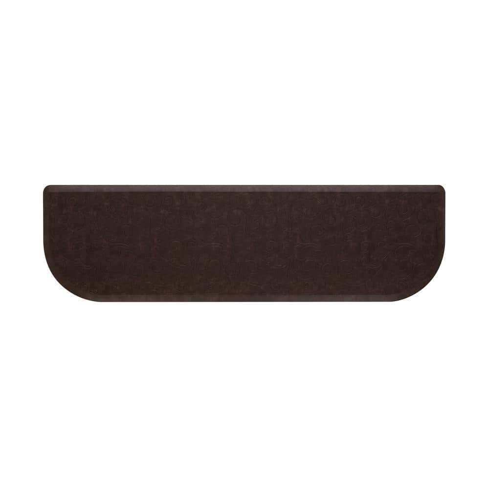 Chef Gear Clarance Brown 17.5 in. x 60 in. Floral Synthetic Kitchen Mat ...