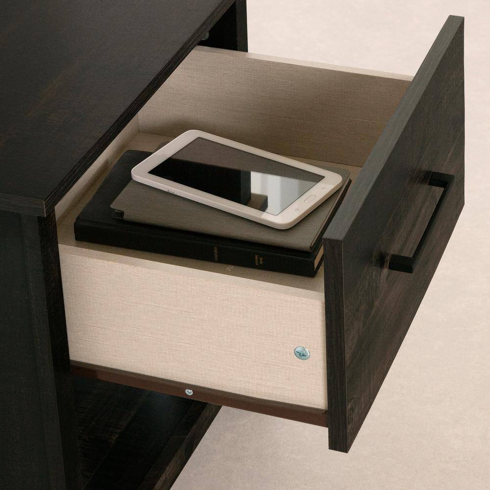 Rubbed Black Farmhouse 1-Drawer Nightstand