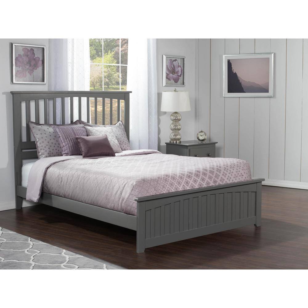 Atlantic Grey Queen Mission Solid Wood Platform Bed