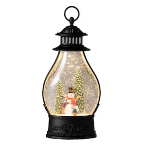15.25 in. Lighted Christmas Snowman Lantern, Multi-Colored