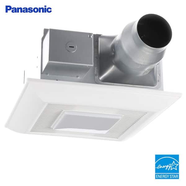 Panasonic WhisperFit EZ 80/110CFM Ceiling Bathroom Exhaust Fan, LED, Flex-Z Fast Bracket, 4 in. Duct w/3 in. Adapter, ENERGY STAR