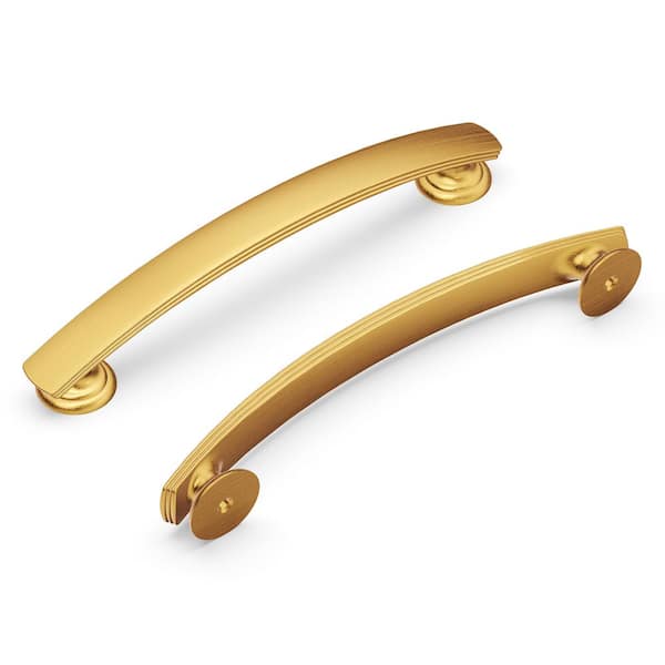 HICKORY HARDWARE American Diner 5-1/16 in. Modern Arch Cabinet Pull Brushed Golden Brass Handle for Kitchen, Bath, Furniture (10 Pack)
