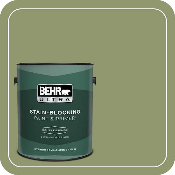 BEHR ULTRA 1 gal. #410F-5 Boston Fern Extra Durable Semi-Gloss Enamel Interior Paint & Primer
