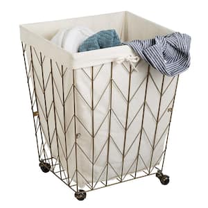 Honey-Can-Do Navy Blue/White Collapsible Rubber Laundry Baskets (Set of 2)  HMP-09827 - The Home Depot