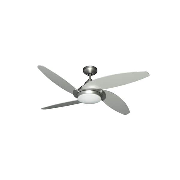 TroposAir Tuscan 52 in. LED Satin Steel Ceiling Fan and Light with Remote Control
