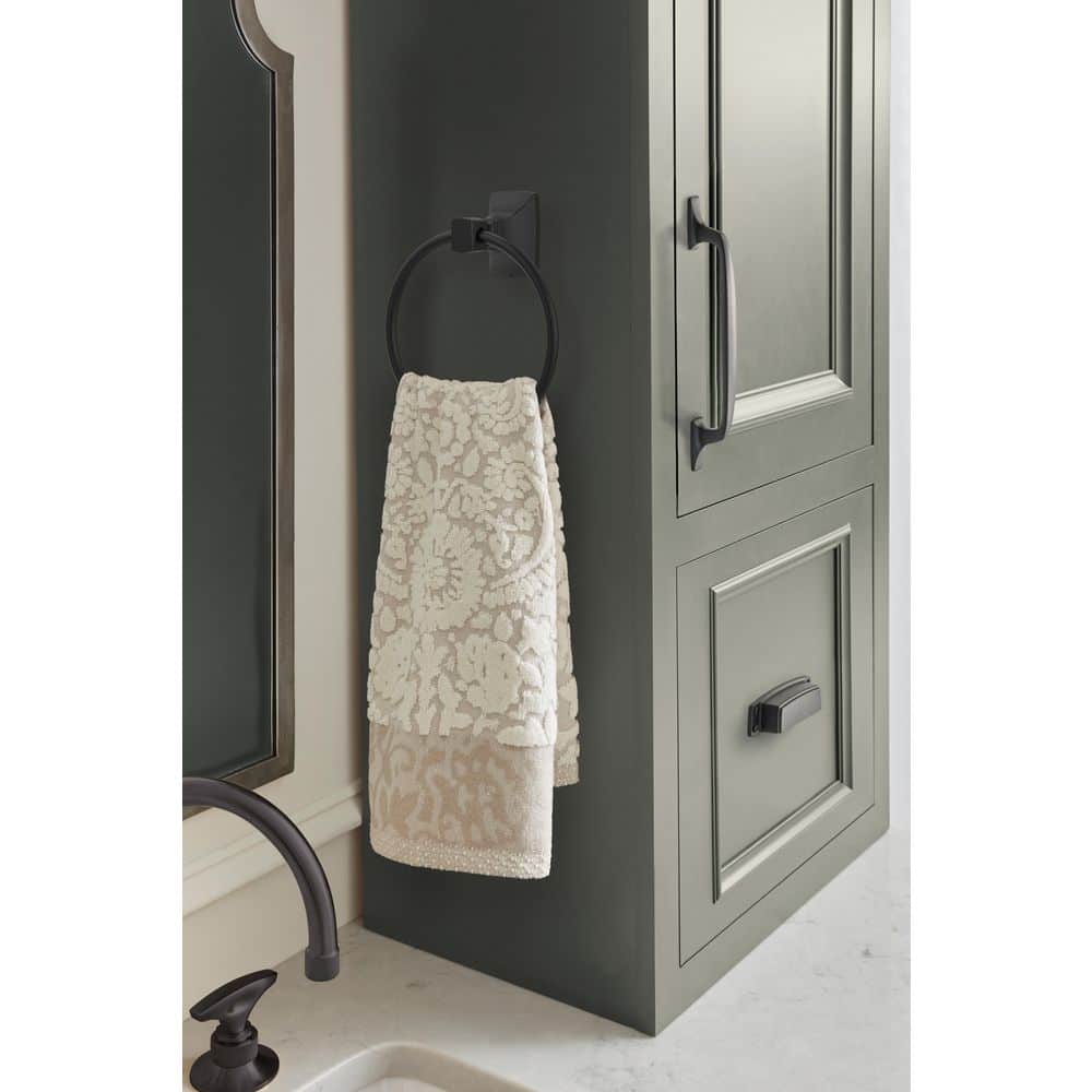 Matte Black Wall Mounted Towel Ring, 7-7/16 inch
