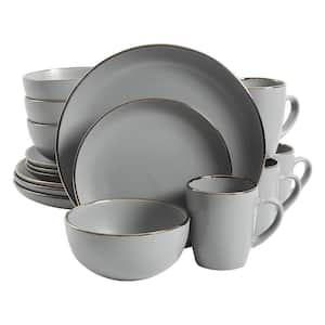 Gibson Zen 16-Piece Contemporary White Ceramic Dinnerware Set (Service ...