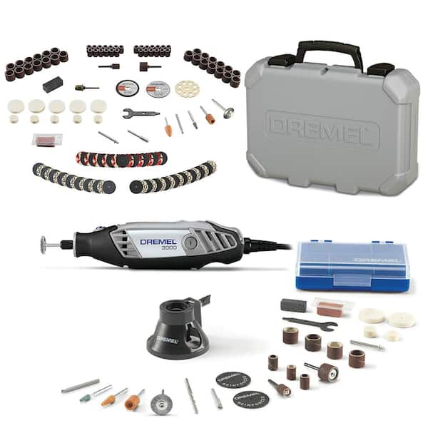 Dremel 3000 Series 1.2 Amp Variable Speed Corded Rotary Tool Kit with Rotary  Tool Accessory Kit (130-Piece) 71301+30001/25H - The Home Depot