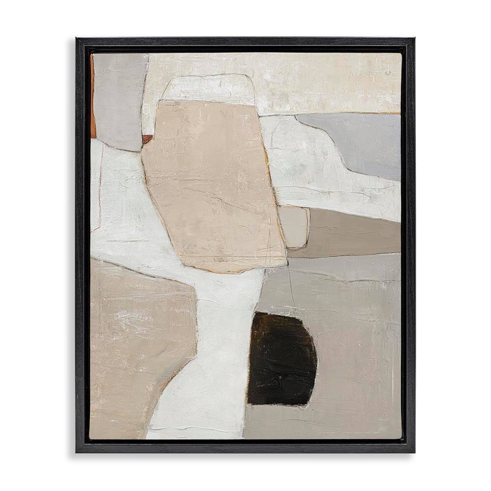 Beige Shape Geometrics by Design Fabrikken Black Floater Frame Abstract Graphic Art Print 21 in. x 17 in. price history on PriceWatchPro