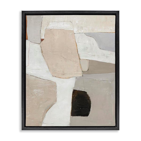 Stupell Industries Beige Shape Geometrics by Design Fabrikken Black Floater Frame Abstract Graphic Art Print 21 in. x 17 in.